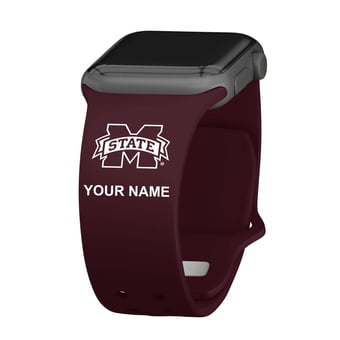 Mississippi State Bulldogs Personalized Silicone Apple Watch Band