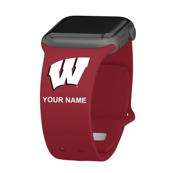 Wisconsin Badgers Personalized Silicone Apple Watch Band