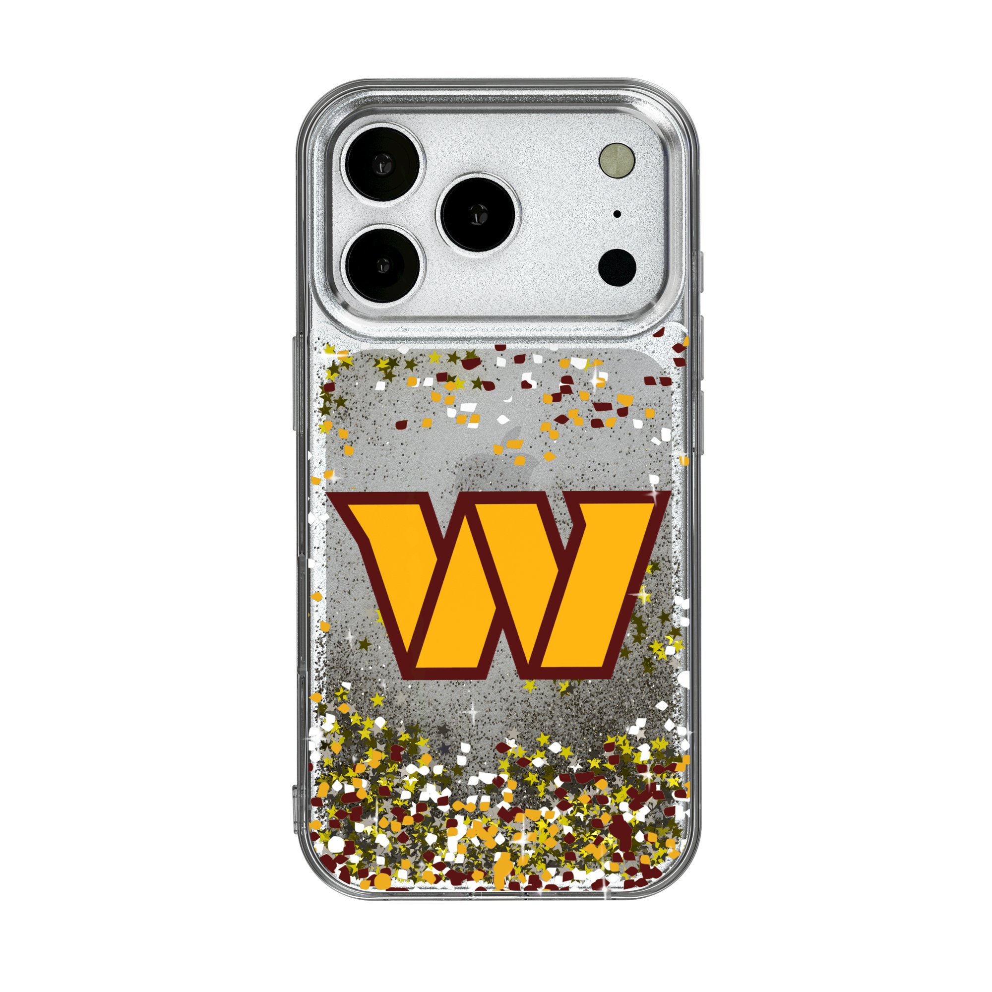 Washington Commanders iPhone Glitter Case with Confetti Design Washington Commanders iPhone Glitter Case with Confetti Design