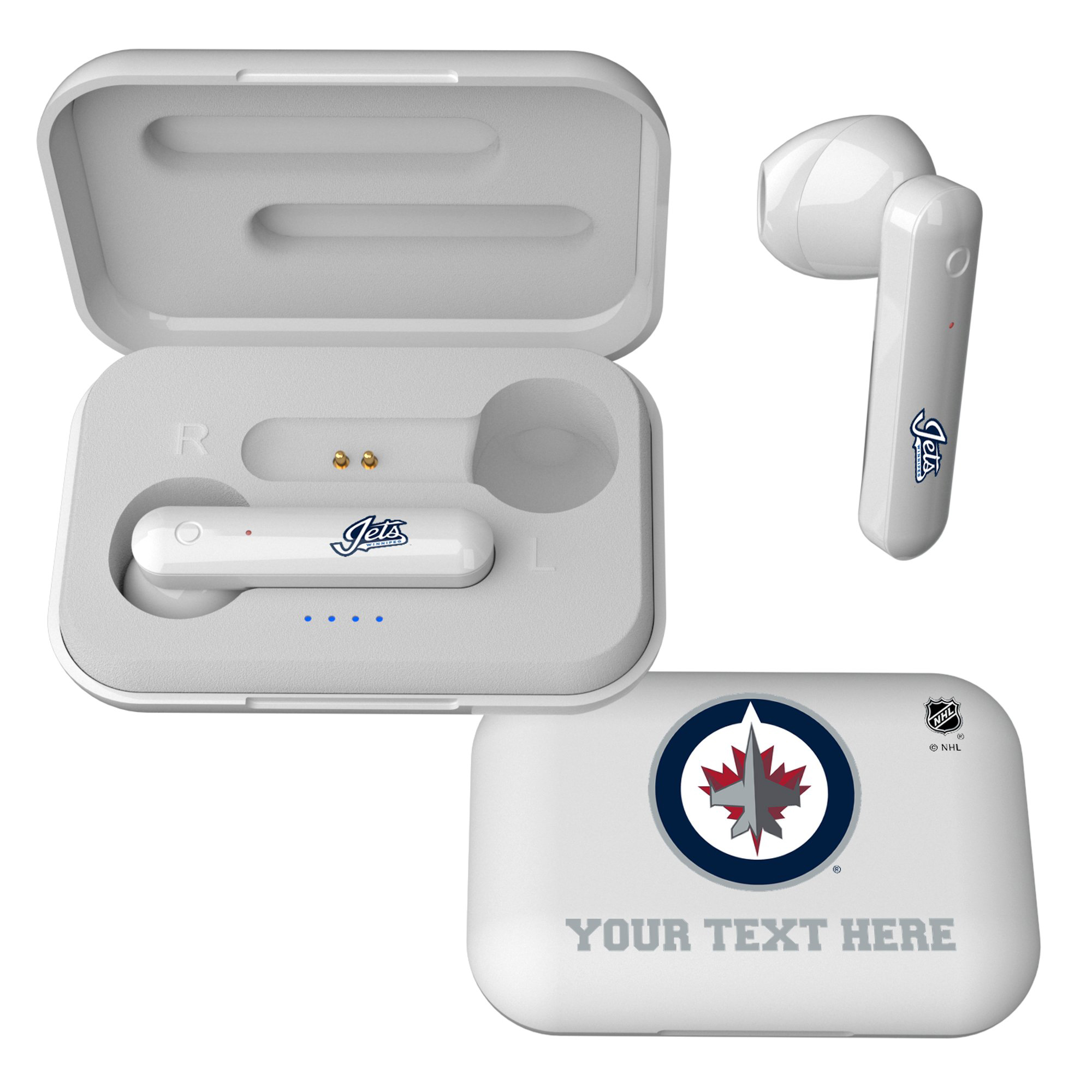 Winnipeg Jets Personalized Insignia Design Wireless Earbuds