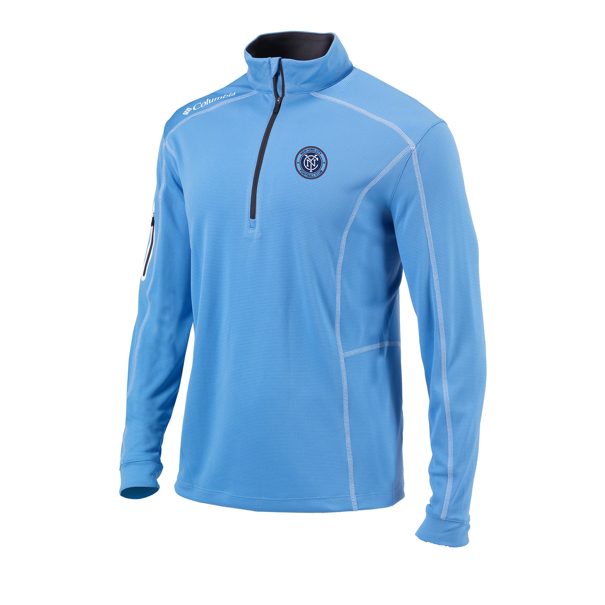 Men's Columbia Light Blue New York City FC Shotgun Quarter-Zip Pullover Jacket