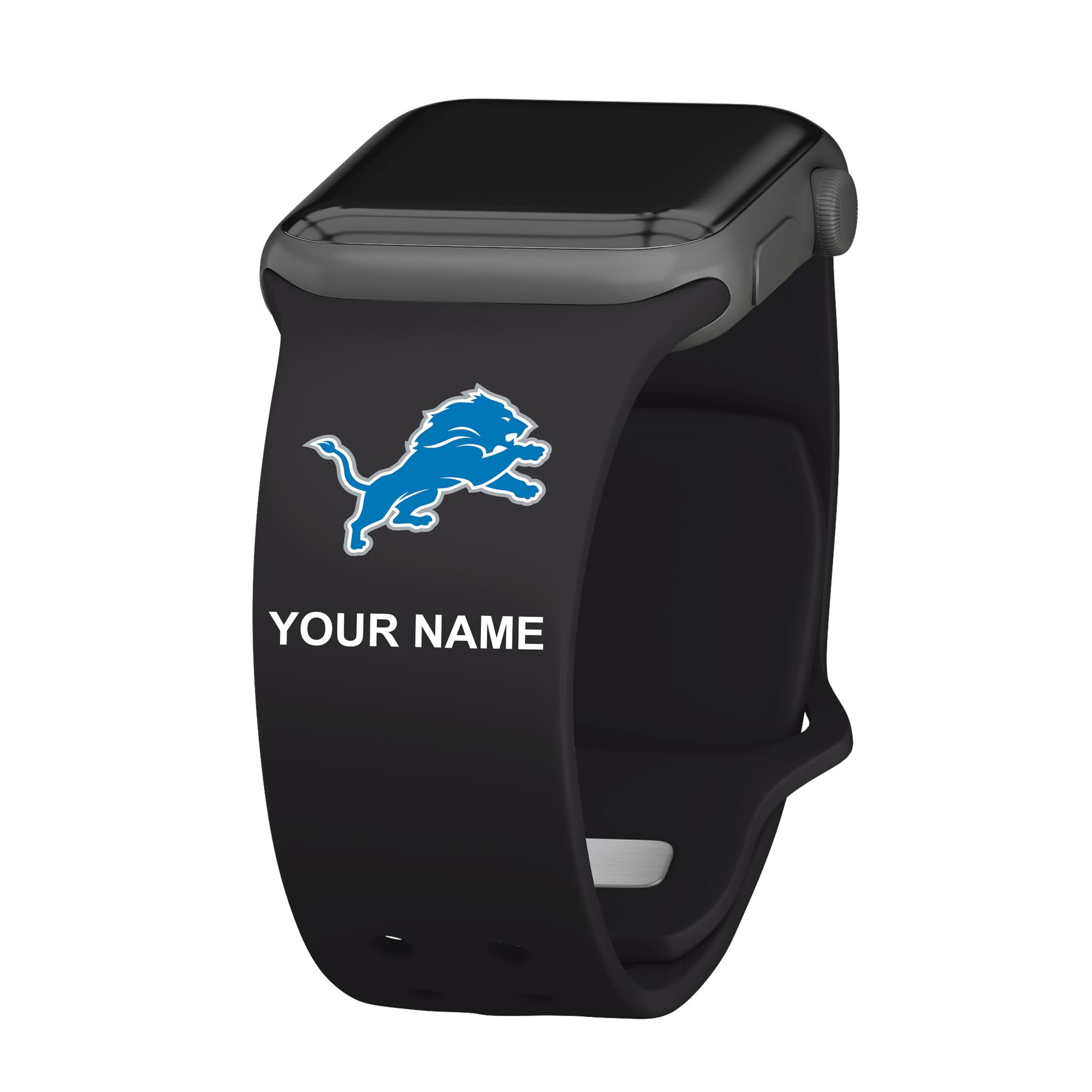 Detroit Lions 38/40/41mm Personalized Silicone Apple Watch Band