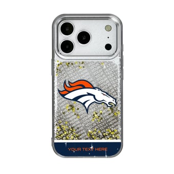 Denver Broncos Personalized Endzone Plus Design iPhone Glitter Phone Case