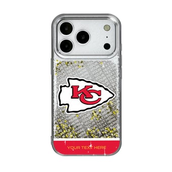 Kansas City Chiefs Personalized Endzone Plus Design iPhone Glitter Phone Case