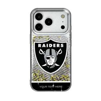 Las Vegas Raiders Personalized Endzone Plus Design iPhone Glitter Phone Case