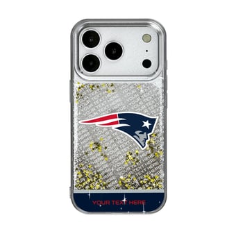 New England Patriots Personalized Endzone Plus Design iPhone Glitter Phone Case