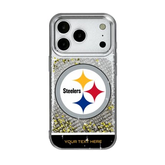 Pittsburgh Steelers Personalized Endzone Plus Design iPhone Glitter Phone Case