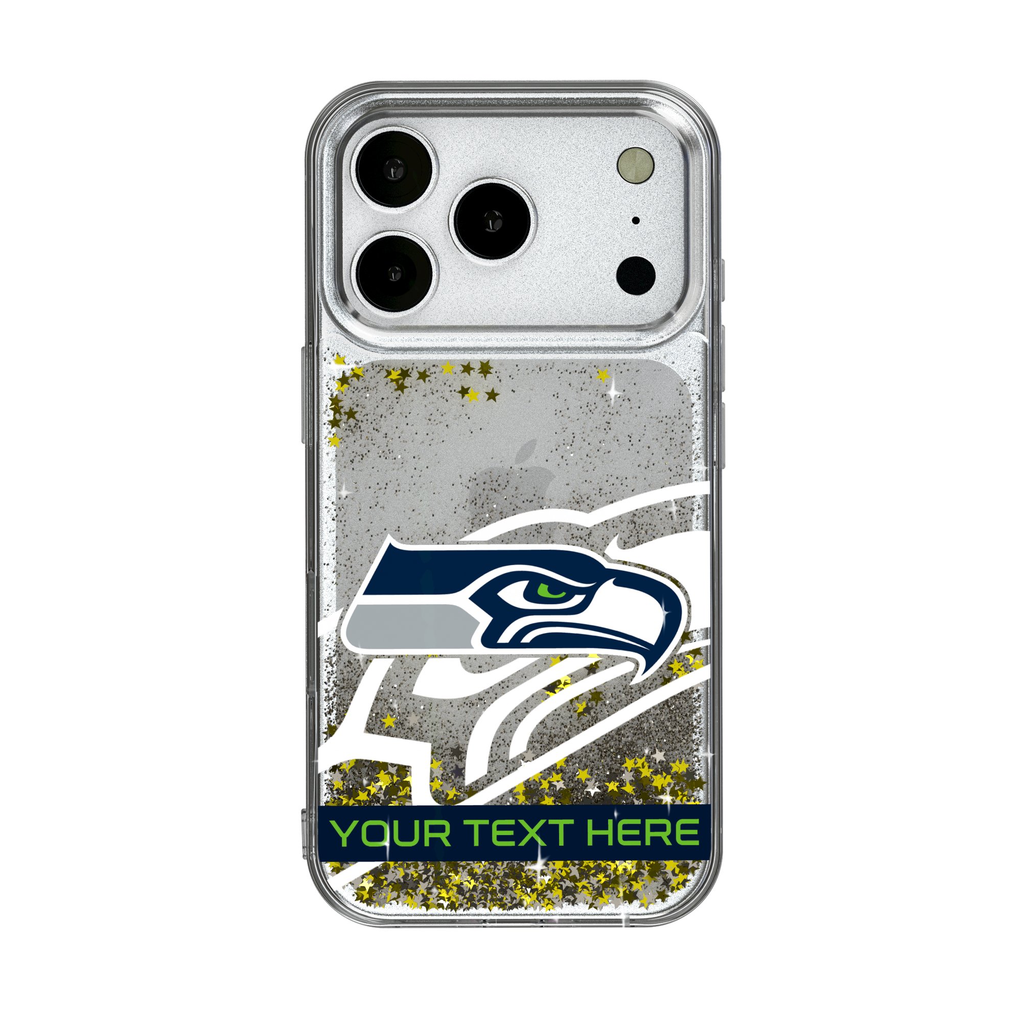 Seattle Seahawks Personalized Tilt Design iPhone Glitter Phone Case