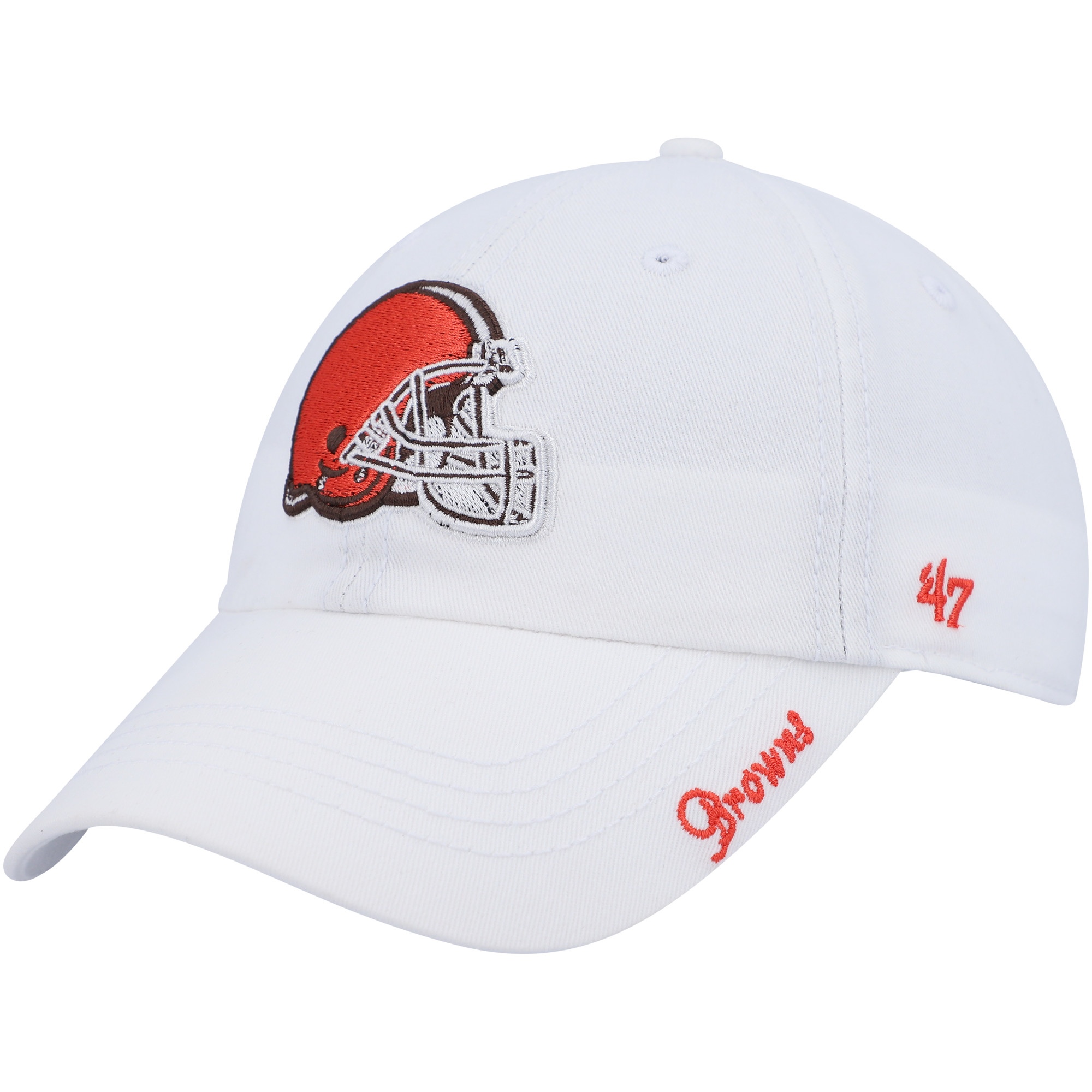 Women's '47 White Cleveland Browns Miata Logo Clean Up Adjustable Hat