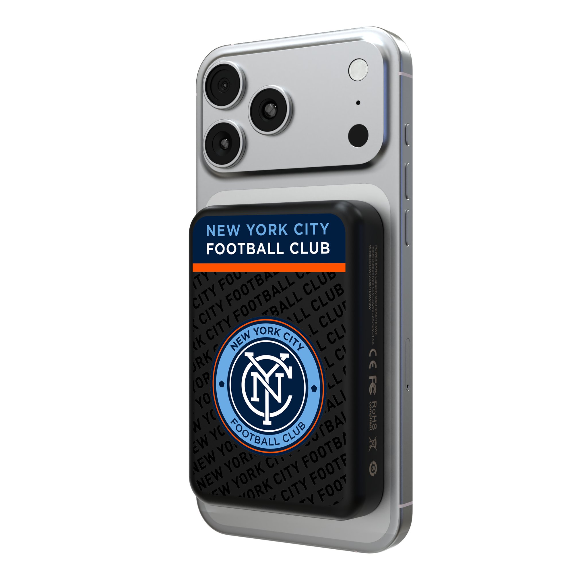 New York City FC 5000mAh Wireless Mag Power Bank New York City FC 5000mAh Wireless Mag Power Bank