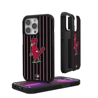 St. Louis Cardinals Black iPhone Pinstripe Cooperstown Design Rugged Case