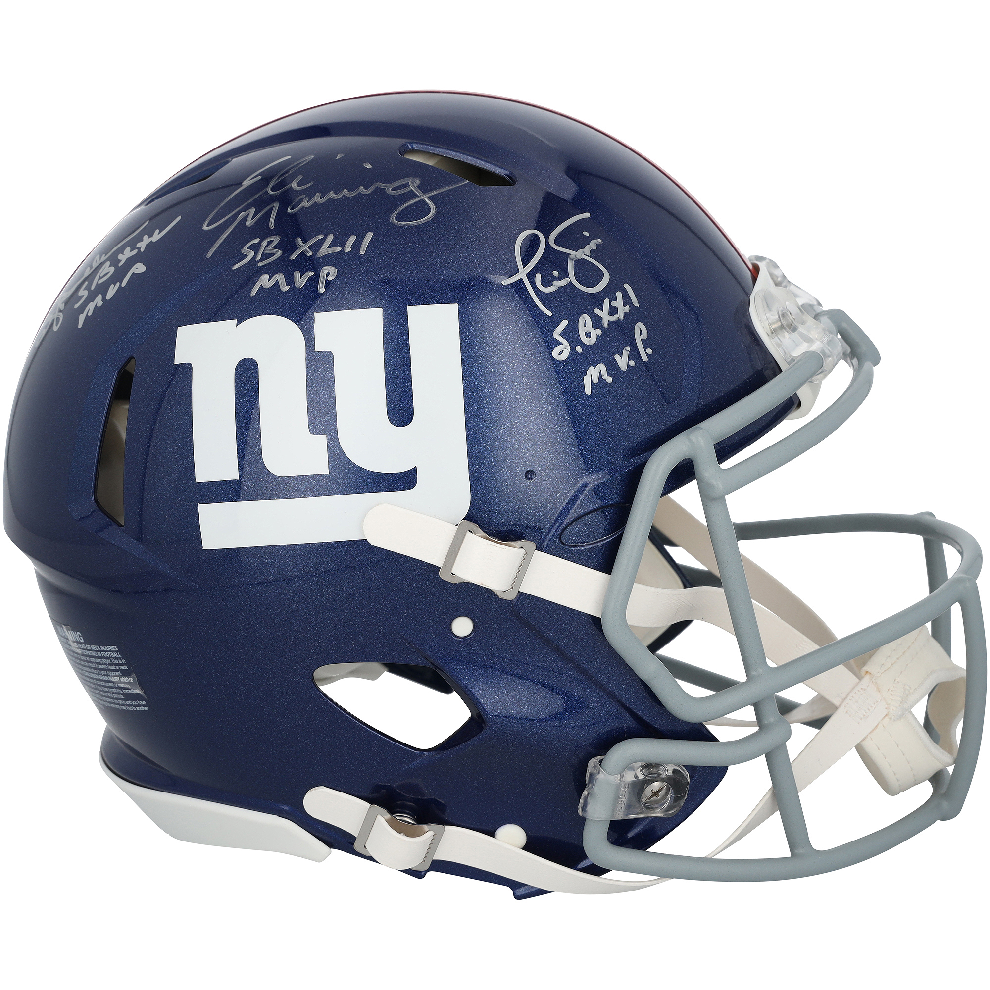 Phil Simms, Eli Manning & Otis Anderson New York Giants Autographed Riddell Speed Authentic Helmet with Multiple Inscriptions