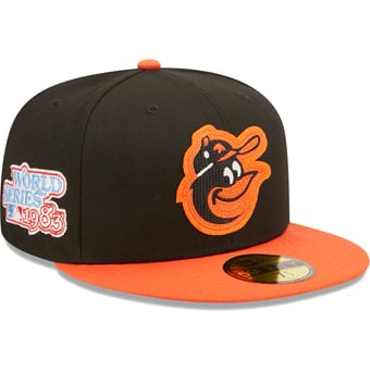 Men's New Era Black/Orange Baltimore Orioles 1983 World Series Champions  Letterman 59FIFTY Fitted Hat