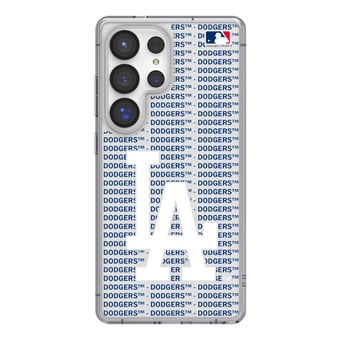 Los Angeles Dodgers Galaxy Text Backdrop Clear Case