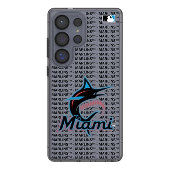 Miami Marlins Galaxy Text Backdrop Clear Case