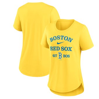 Women's Nike  Gold Boston Red Sox City Connect Tri-Blend T-Shirt