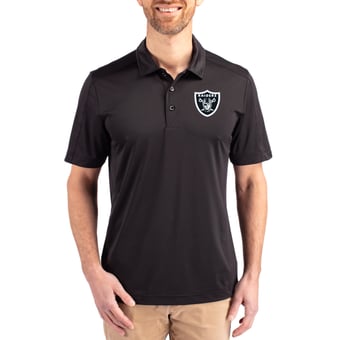 Men's Cutter & Buck Black Las Vegas Raiders Prospect Textured Stretch Polo