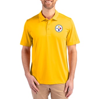 Men's Cutter & Buck Gold Pittsburgh Steelers Prospect Textured Stretch Polo