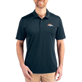 Men's Cutter & Buck Navy Denver Broncos Prospect Textured Stretch Polo