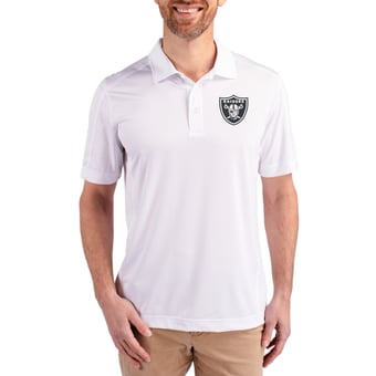 Men's Cutter & Buck White Las Vegas Raiders Prospect Textured Stretch Polo