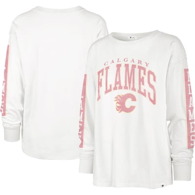 Women's '47 Cream Calgary Flames Statement Long Sleeve T-Shirt