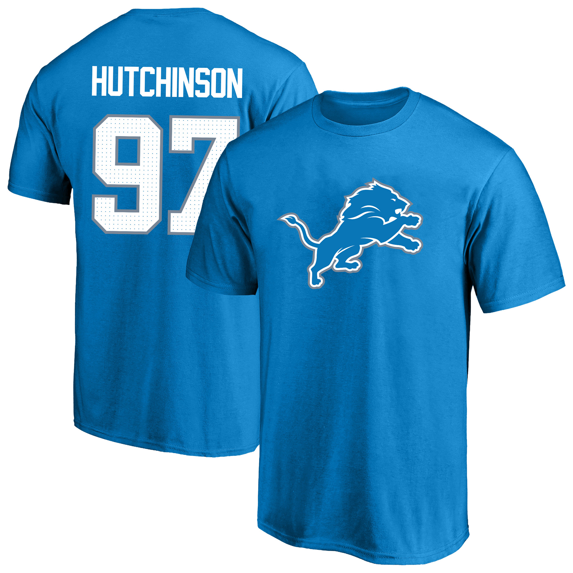 Men's Fanatics Aidan Hutchinson Blue Detroit Lions Big & Tall Player Name & Number T-Shirt