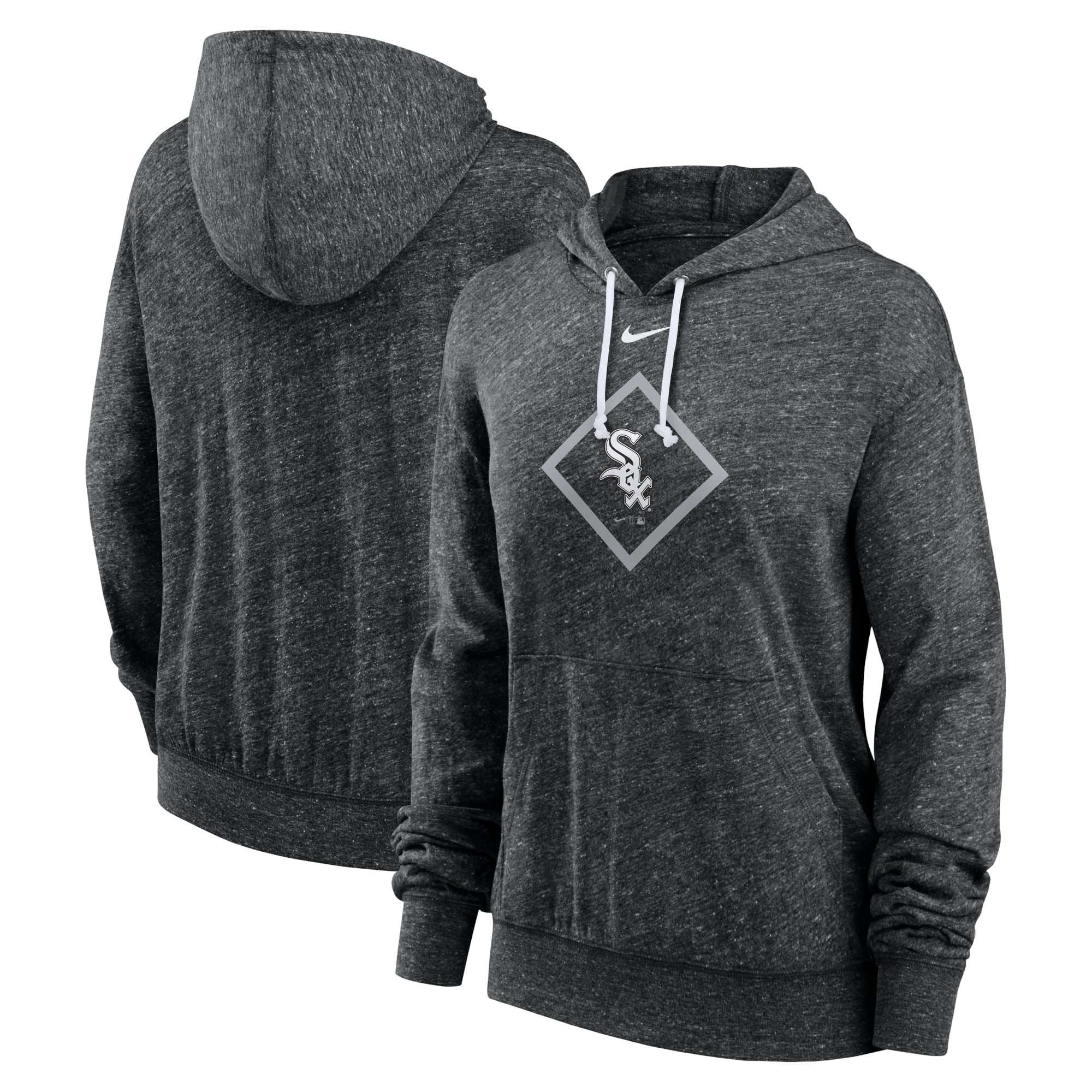 Women's Nike Black Chicago White Sox Diamond Icon Gym Vintage Lightweight Hooded Top