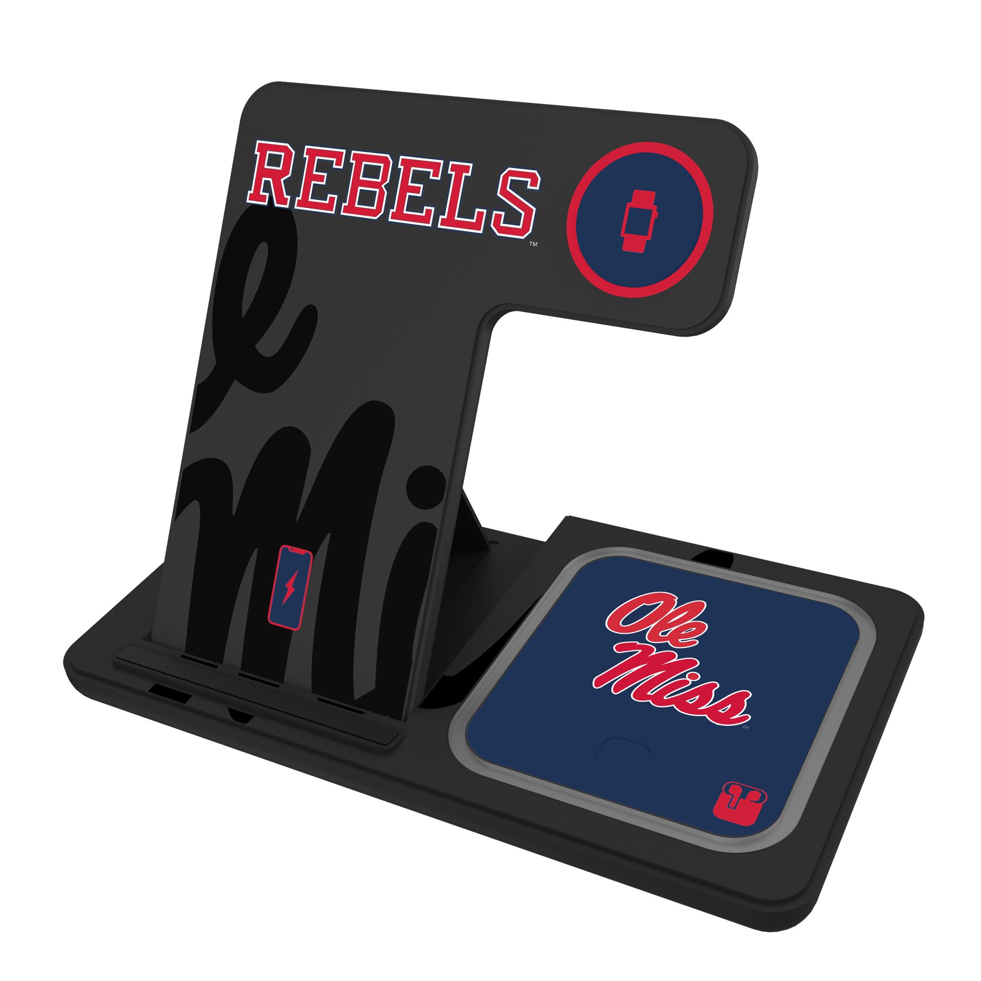 Keyscaper Ole Miss Rebels 3-In-1 Wireless Charger