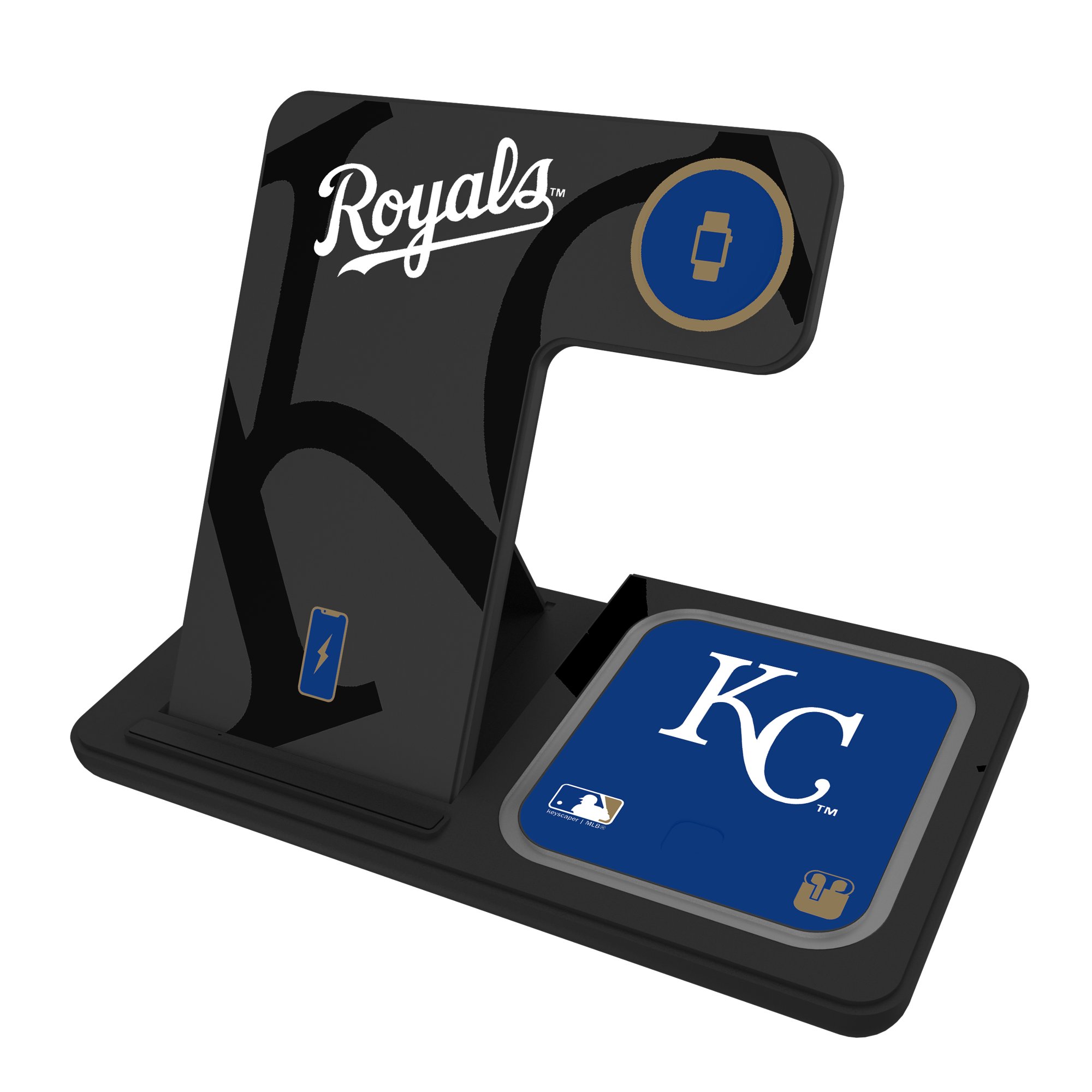 Keyscaper Kansas City Royals 3-In-1 Wireless Charger