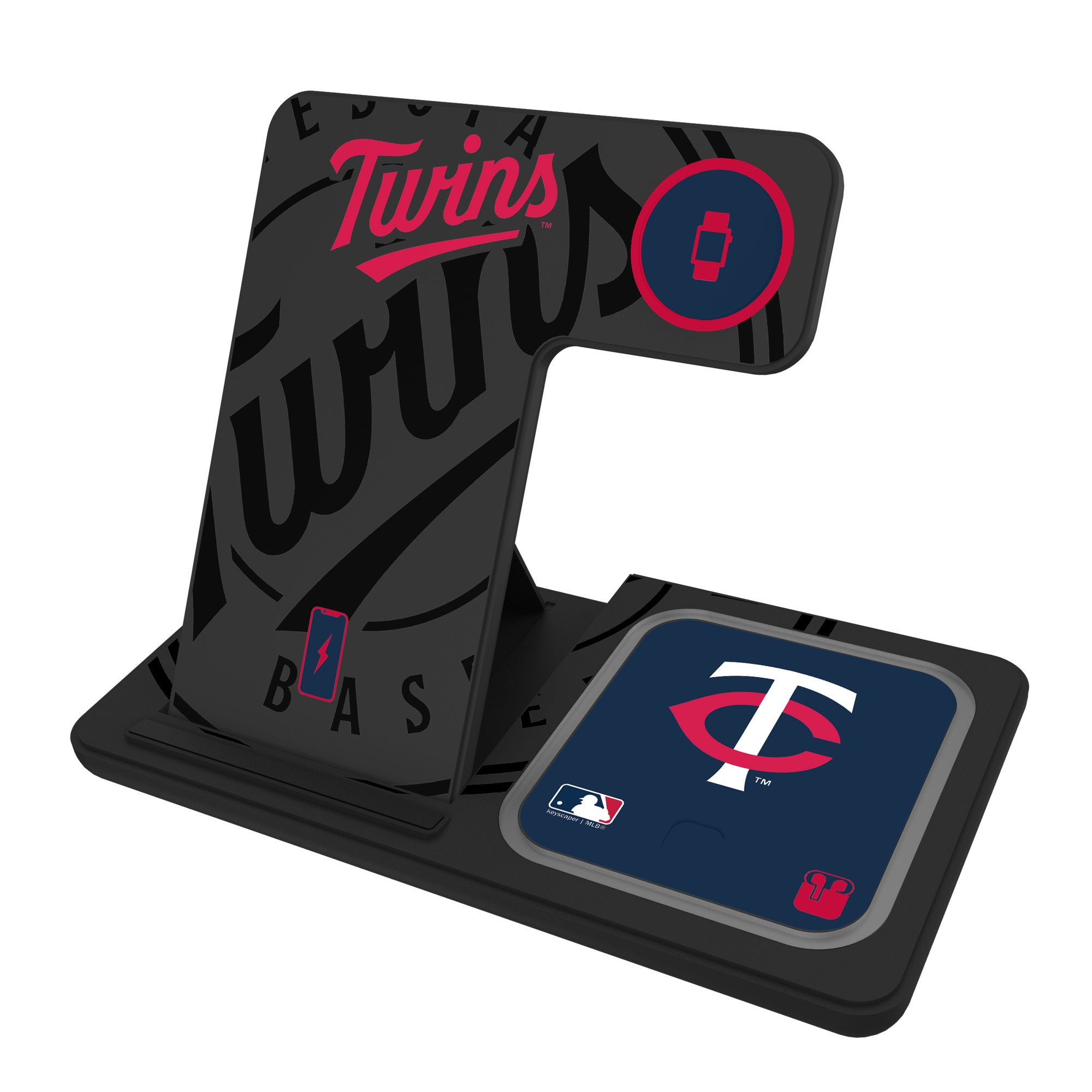 Keyscaper Minnesota Twins 3-In-1 Wireless Charger