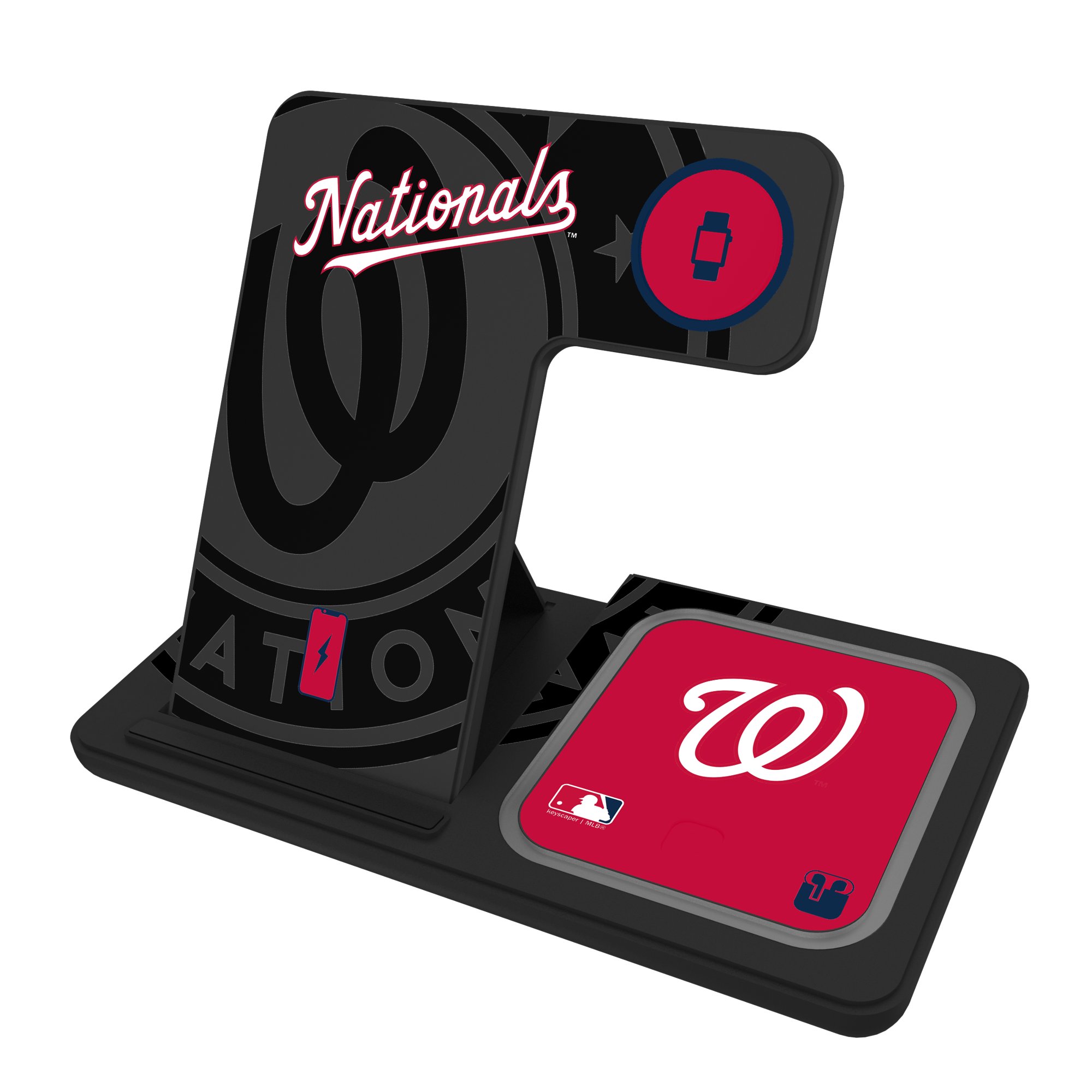 Keyscaper Washington Nationals 3-In-1 Wireless Charger