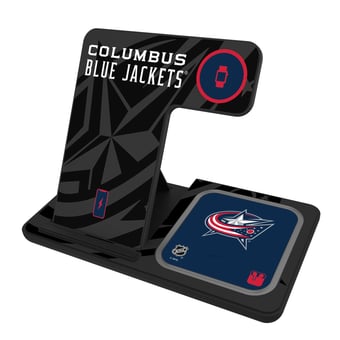 Keyscaper Columbus Blue Jackets 3-In-1 Wireless Charger