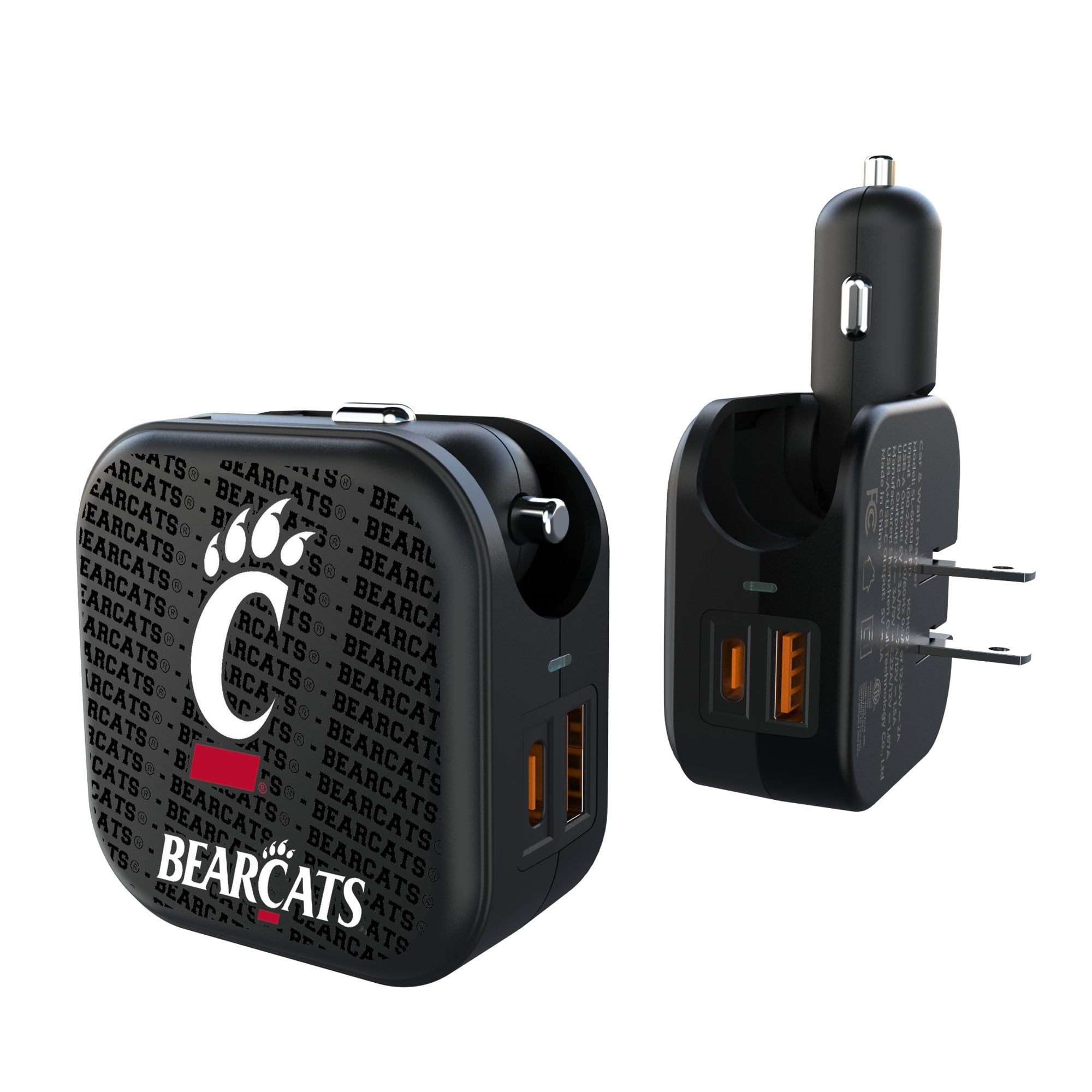 Cincinnati Bearcats Team Logo Dual Port USB Car & Home Charger