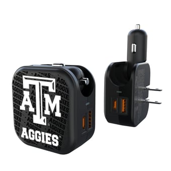 Texas A&M Aggies Team Logo Dual Port USB Car & Home Charger