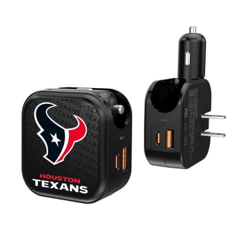 Houston Texans Team Logo Dual Port USB Car & Home Charger