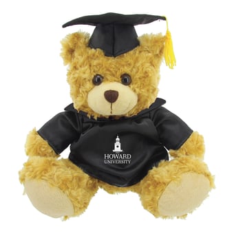 Black/Brown Howard Bison 12'' Graduation Plush Bear