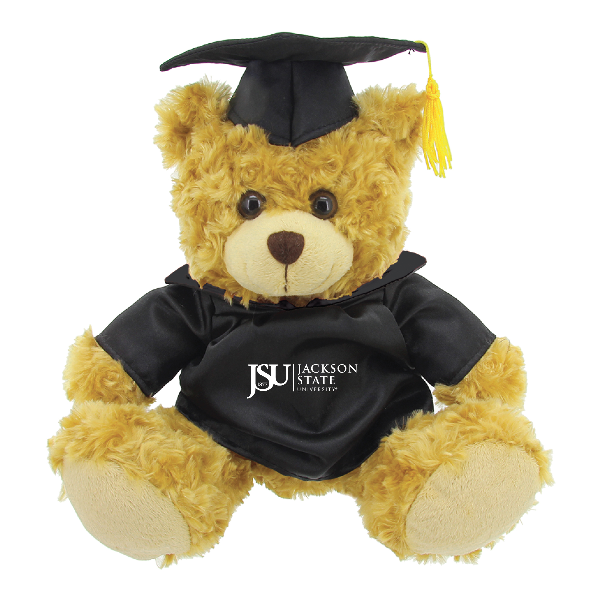 Black/Brown Jackson State Tigers 12'' Graduation Plush Bear