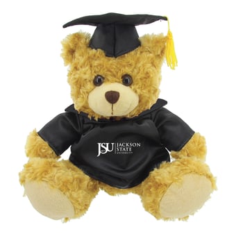 Black/Brown Jackson State Tigers 12'' Graduation Plush Bear