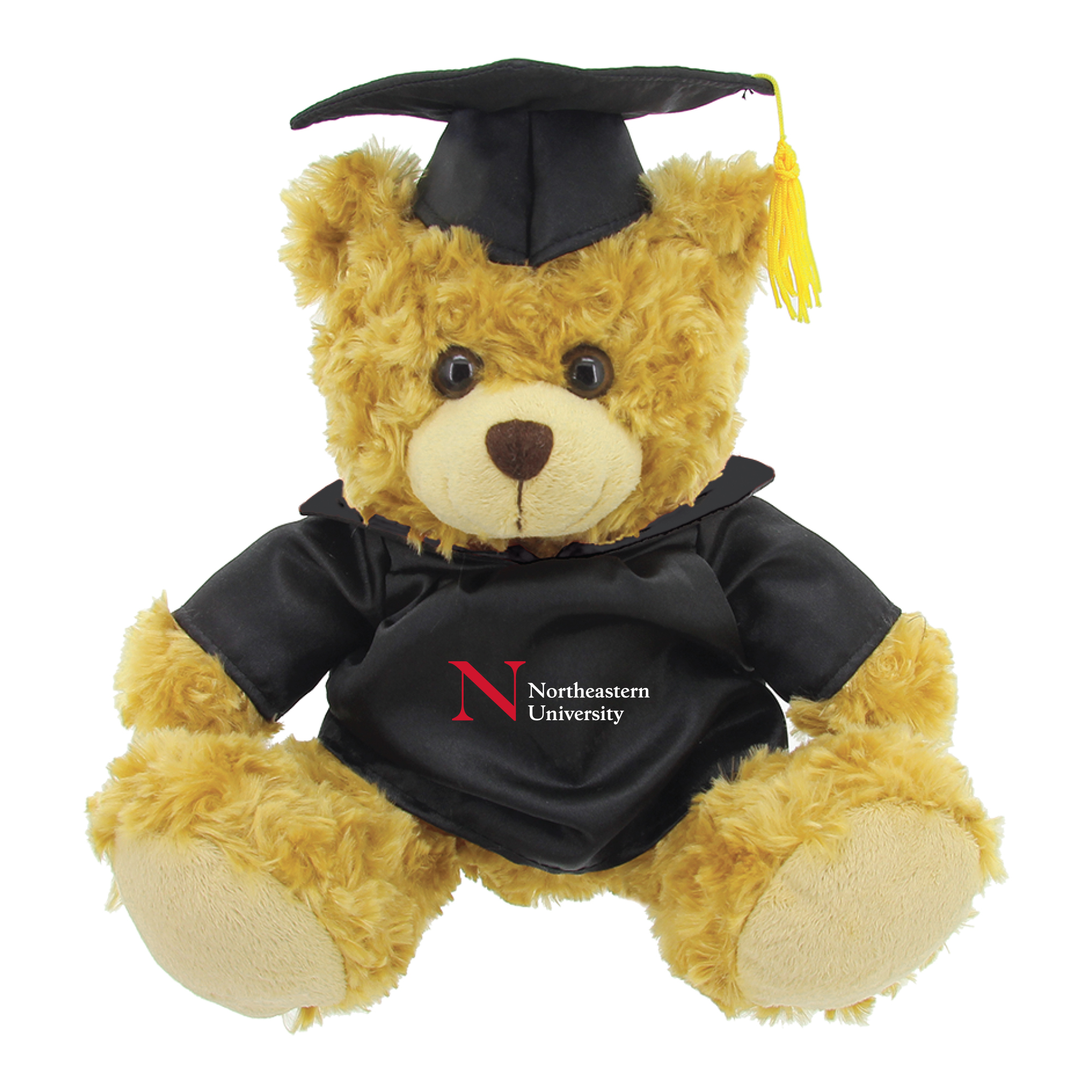 Black/Brown Northeastern Huskies 12'' Graduation Plush Bear