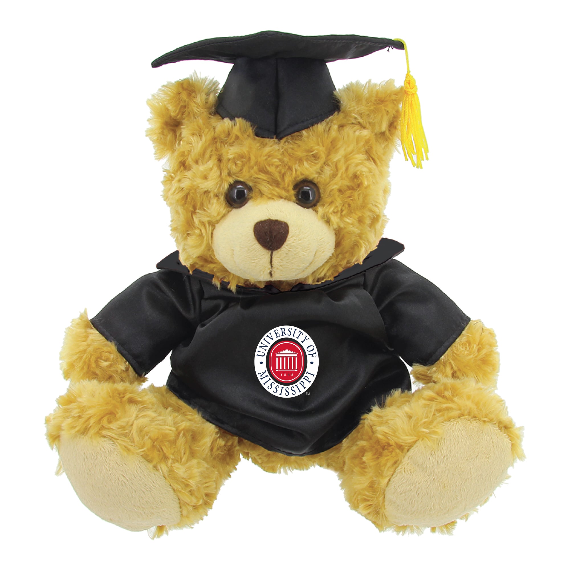 Black/Brown Ole Miss Rebels 12'' Graduation Plush Bear