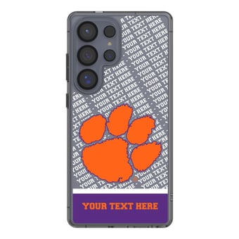 Clemson Tigers Galaxy Endzone Personalized Clear Case