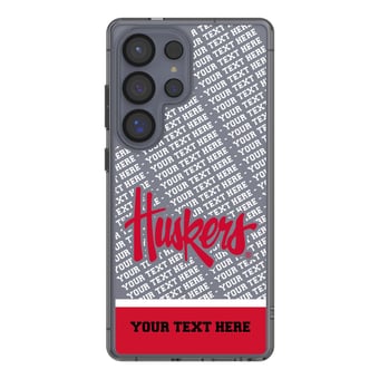 Nebraska Huskers Galaxy Endzone Personalized Clear Case