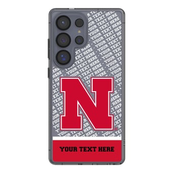 Nebraska Huskers Galaxy Endzone Logo Personalized Clear Case
