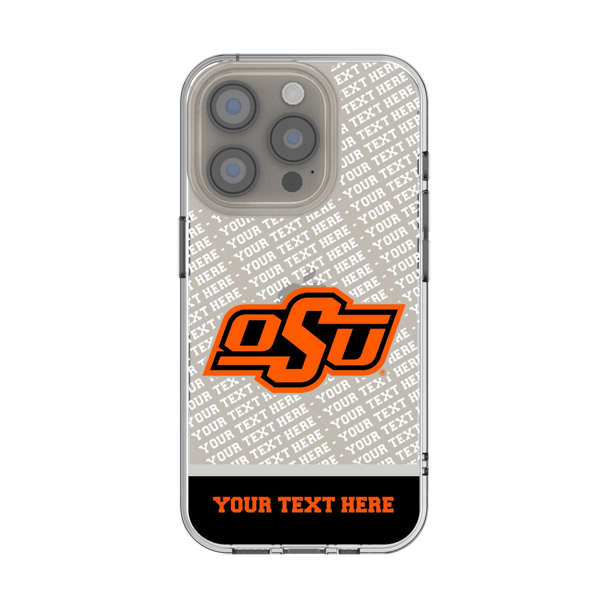 Oklahoma State Cowboys Endzone iPhone Personalized Clear Case