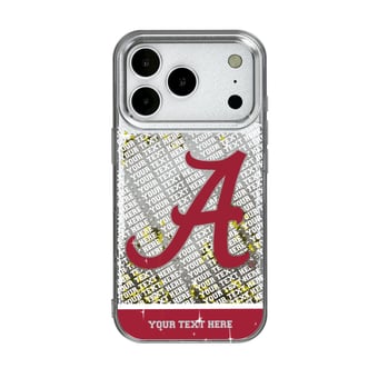 Alabama Crimson Tide iPhone EndZone Logo Personalized Glitter Case