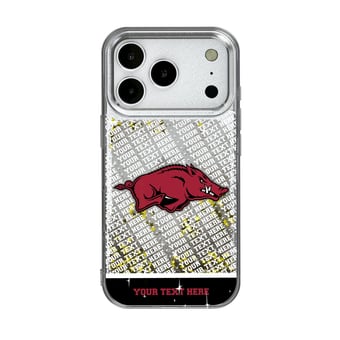 Arkansas Razorbacks iPhone Endzone Personalized Glitter Case
