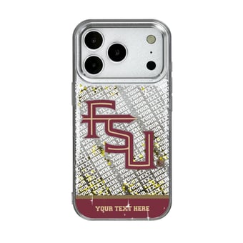 Florida State Seminoles iPhone EndZone Logo Personalized Glitter Case
