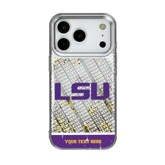 LSU Tigers iPhone Endzone Personalized Glitter Case