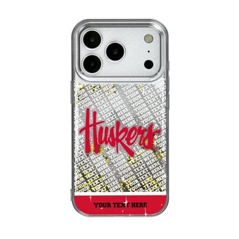 Nebraska Huskers iPhone Endzone Personalized Glitter Case