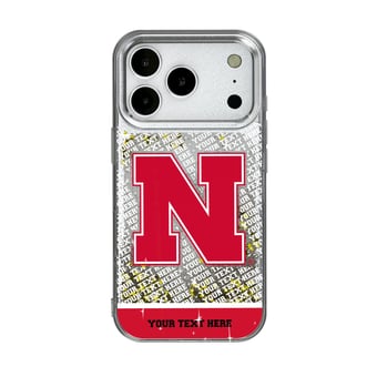Nebraska Huskers iPhone EndZone Logo Personalized Glitter Case